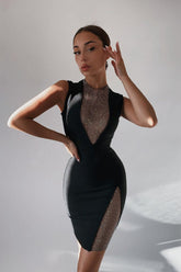 Rhinestone Detail Spliced Dress | Dress In Beauty